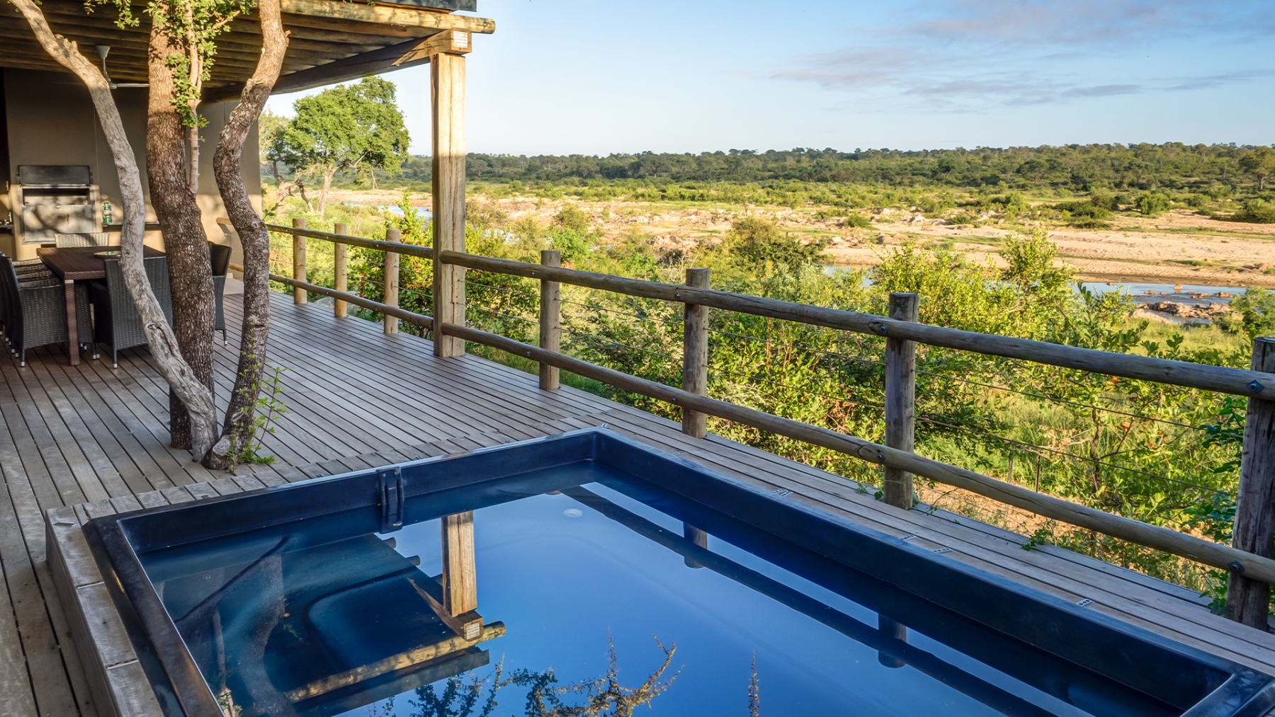 Mid-morning rest at a luxury safari lodge